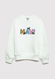Mavi Logo Kedi Baskılı Ekru Sweatshirt 7S10169-70057