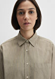 Çizgili Haki Gömlek 1211372-91369