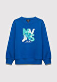 MVJNS Bisiklet Yaka Mavi Sweatshirt 6S10157-82491