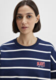 Çizgili Lacivert Sweatshirt 1S10456-84634