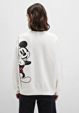Mickey Mouse Sırt Baskılı Ekru Sweatshirt 1S10467-70057