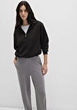 Fermuarlı Tencel TM Siyah Sweatshirt 1S10489-900