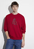 Yılbaşı Temalı Kırmızı Sweatshirt 0S10552-70390