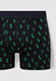 3lü Kaktüs Baskılı Lacivert Boxer 0912197-32184