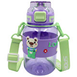 Noki Kids Kilitli Kapak Pipetli Askılı Ayıcıklı Matara 800 ml