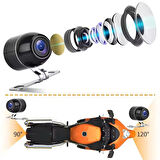 Motosiklet Video Sürüş Kaydedici, Kilit Video Monitörü 2 İnç Motor arka ön Kamera Video Kaydı