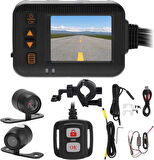 Motosiklet Video Sürüş Kaydedici, Kilit Video Monitörü 2 İnç Motor arka ön Kamera Video Kaydı