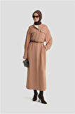 Armine Kapaklı Cepli Elbise ORT9925 Camel