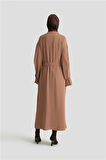 Armine Kapaklı Cepli Elbise ORT9925 Camel