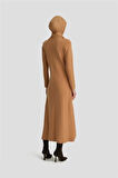 Armine Uzun Kol Triko Elbise 24KD4217 Bisküvi