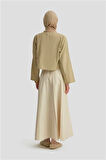 Armine Kup Kesikli Basic Bluz 25Y3715 Naturel