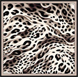 Armine Siyah Kahve Leopar Desen Saf İpek Sura Dokuma Eşarp-E25YA9320D01-04-KVS0674