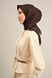 Armine Siyah Kırmızı Mini Çiçek Desen Saf İpek Tivil Dokuma Eşarp-E25YA9307D02-34-KVS0678