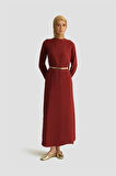 Armine İp Kemerli Elbise 25YT927 Bordo