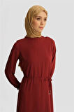 Armine İp Kemerli Elbise 25YT927 Bordo