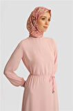 Armine İp Kemerli Elbise 25YT927 Rose