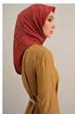 Armine Lyocell Eşarp 3-35 Kırmızı Desenli 47354