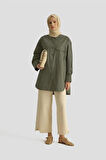 Armine İki Cepli Oversize Gömlek 25YH3443 Haki