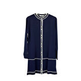 Kadın Çizgi Detay Düğmeli Hırka