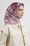 Armine Sura Saf İpek Eşarp 9419 - 05 Pembe Karışık Desen