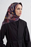 Armine Sura Saf İpek Eşarp 9406 - 34 Mor Çiçek Desen