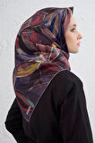 Armine Sura Saf İpek Eşarp 9406 - 34 Mor Çiçek Desen
