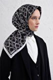 Armine Sura Saf İpek Eşarp 9410 - 89 Siyah Karışık Desen