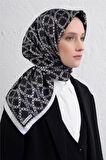 Armine Sura Saf İpek Eşarp 9410 - 89 Siyah Karışık Desen