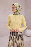 Belli Tivil Saf İpek Eşarp 4212 - 05 Sarı Limon Desen