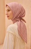Belli Tivil Saf İpek Eşarp 4221 - 85 Pembe Soyut Desen