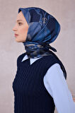 Ekose Kemer Desen İpek Twill Eşarp 4206D01