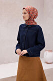 Geometrik Desen İpek Twill Eşarp 4211D01