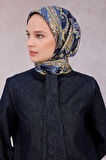 Çiçek Desen İpek Twill Eşarp 4210D01