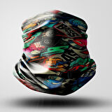Delta 50 adet 18 Desenli Motorcu Bandana Maske Outdoor Boyunluk Unisex