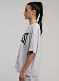 Everlast TW0027 346-Ever Classics Oversize Lila Oversize Baskılı Kadın T-Shirt