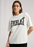 Everlast TW0027 112-Ever Classics Oversize Beyaz Oversize Baskılı Kadın T-Shirt