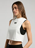 Everlast TW0041 112-Ever Essentials Beyaz Crop Düz Kadın Atlet