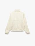Fermuarlı Dik Yaka Cep Detaylı Oversize Peluş Sweatshirt