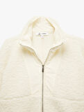 Fermuarlı Dik Yaka Cep Detaylı Oversize Peluş Sweatshirt