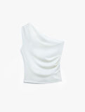Asimetrik Drape Detaylı Tek Omuz Bluz