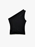 Asimetrik Drape Detaylı Tek Omuz Bluz