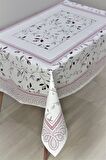 Dora Astarlı Silinebilir Pvc 120x160 Hazır Muşamba Masa Örtüsü - Yapraklı-220-3