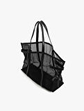 Saplı Metal Tokalı File Tote Çanta