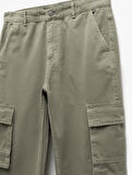Pamuklu Straight Fit Jean Kargo Pantolon