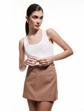 Regular Fit Tek Cep Detaylı Mini Şort Etek