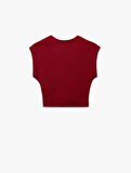 Bisiklet Yaka Kolsuz Modal Karışımlı Slim Fit Crop Kadın Tişört