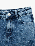 Pamuklu Geniş Paça Denim Pantolon