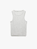 Bisiklet Yaka Kolsuz Slim Fit Basic Atlet
