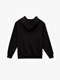 Üç İplik Uzun Kollu Kapüşonlu Basic Sweatshirt