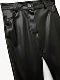 Normal Bel Slim Fit Cepli Suni Deri Pantolon